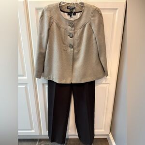 Perceptions New York Size 12 Women's 3 Piece Suit Outfit Blazer,Tank,Slacks Tan